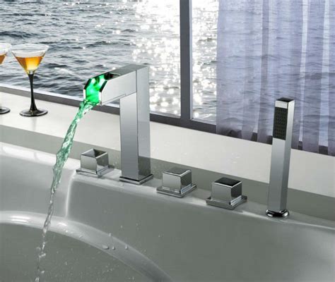 Waterfall LED Bathtub Shower Faucet