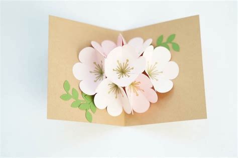 Cricut Pop up Flower Bouquet Card With Free Templates