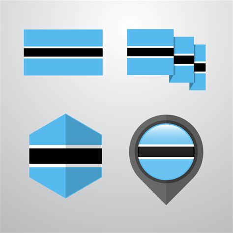 Botswana flag design set vector 14365622 Vector Art at Vecteezy