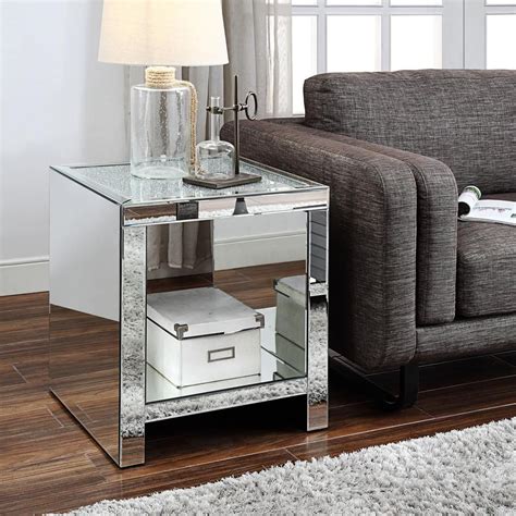 Venetian Worldwide Malish Silver Mirrored End Table in 2020 | Mirrored ...