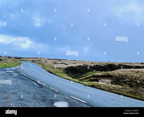 Road running through the Pembrokeshire Preseli mountain hills in West ...