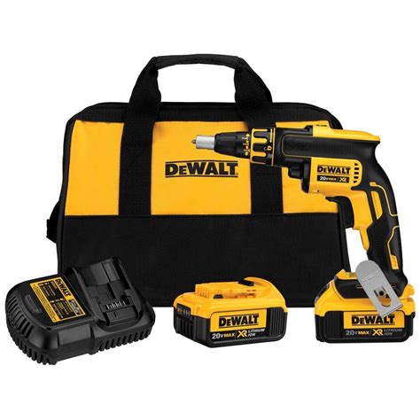 DEWALT 20V MAX XR Cordless Brushless Drywall Screw Gun with (2) 20V 4 ...