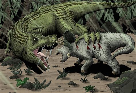 T-rex vs Triceratops by mikebunt on DeviantArt