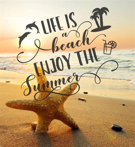 Life is a beach Enjoy the summer Funny summer quote for life | Summer ...