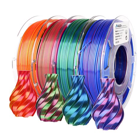 1.75mm PLA Filament Bundle, AMOLEN 3D Printer Dual Color Filament, Silk ...