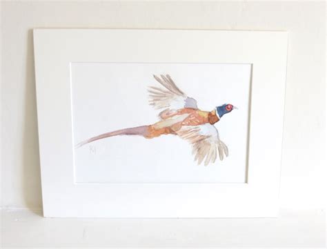 Flying Pheasant Original Watercolour, pheasant painting - KATHERINE ...