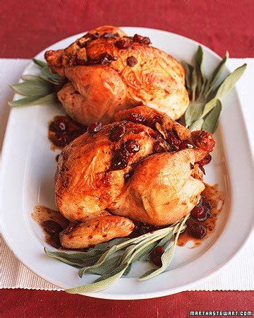 Cranberry-Stuffed Cornish Game Hens, Recipe from Martha Stewart Living ...