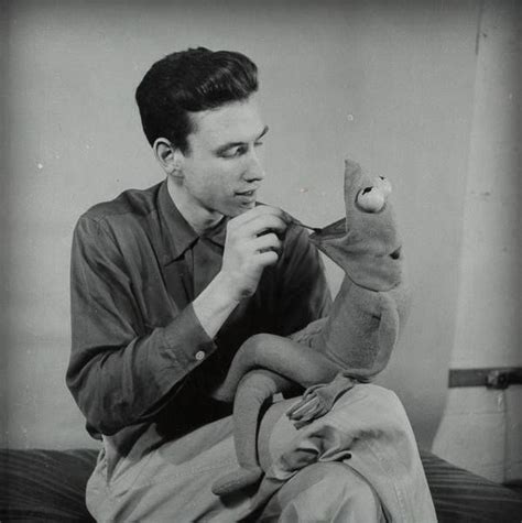 Jim Henson working on Kermit the Frog in 1955. The original Kermit was ...