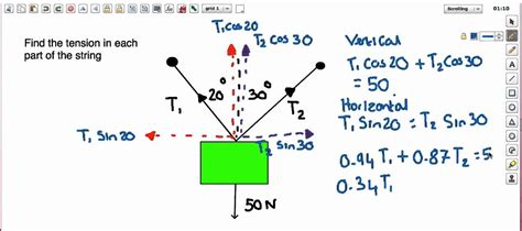 AQA A-Level Physics- Finding Tension in Strings At Different Angles ...