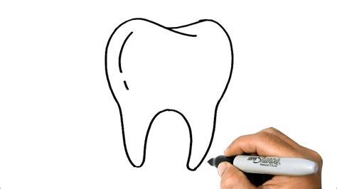 How to DRAW a TOOTH Easy Step by Step - YouTube