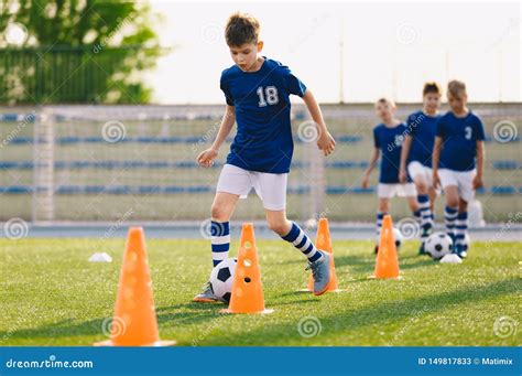 Football Drills: The Slalom Drill. Youth Soccer Practice Drills. Young ...