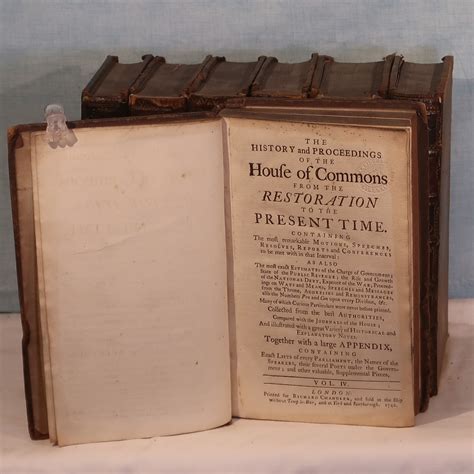 History and Proceeding of the House of Commons.Ten Volumes. - Frost ...