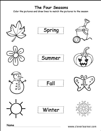 Coloring Matching Seasons Worksheets For Kindergarten - img-wheat