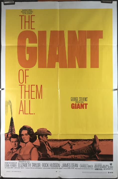 GIANT Original 1970 Re-Release Vintage Movie Poster starring James Dean ...