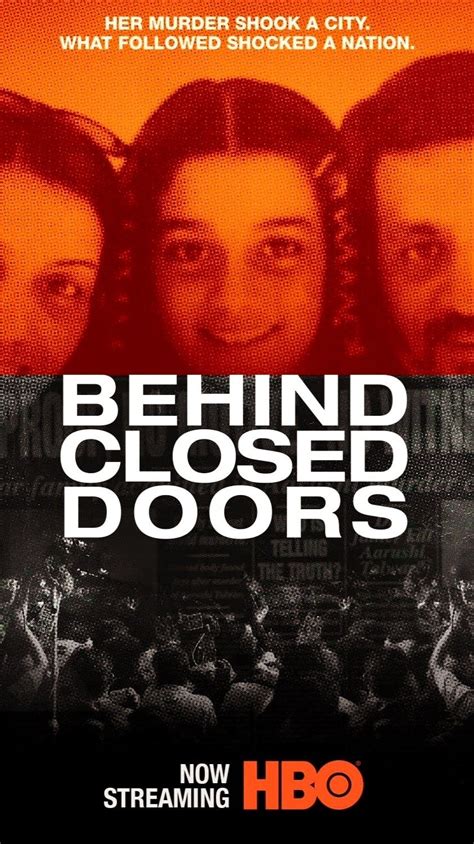 the poster for behind closed doors, which features three people in ...