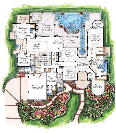 Unique Luxury House Plans | images of plan w24042bg | Luxury floor ...