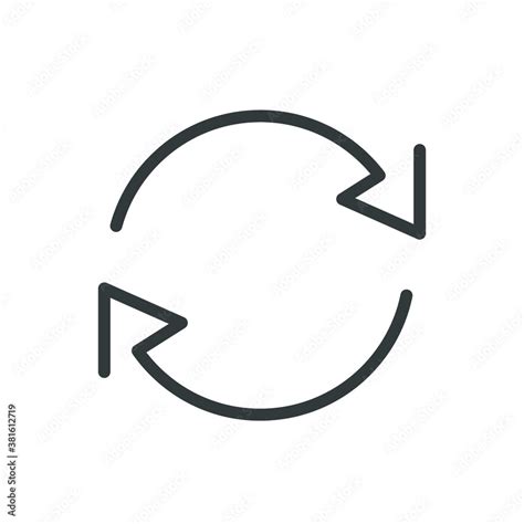 exchange trade icon, return or swap, swap cycle, thin line web symbol ...