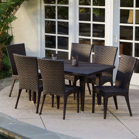 Brooke All-Weather Wicker Patio Dining Set - Seats 6 - Walmart.com ...