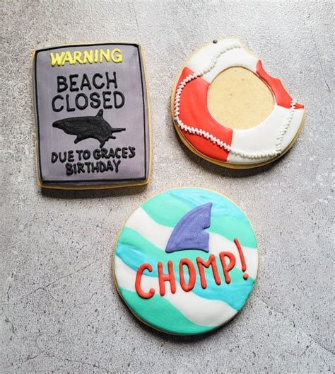 Shark Birthday Set – Personalised Cookies