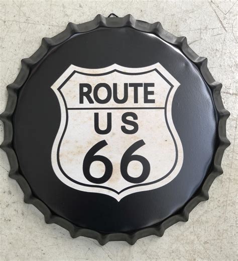 Route 66 Vintage Bottle Top Sign