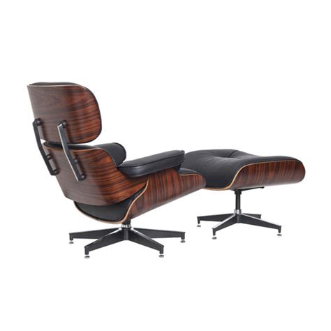 Milan Direct Eames Premium Leather Replica Lounge Chair & Ottoman ...