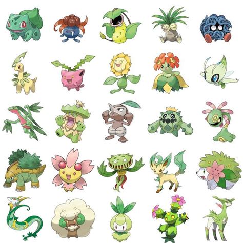 Grass-Type Pokémon (Pictures) | Grass type pokemon, Type pokemon, Plant ...