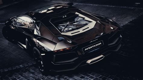 Top view of a black Lamborghini Aventador wallpaper - Car wallpapers ...