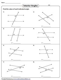 36 Parallel Lines Cut By A Transversal Worksheet 8th Grade - support ...