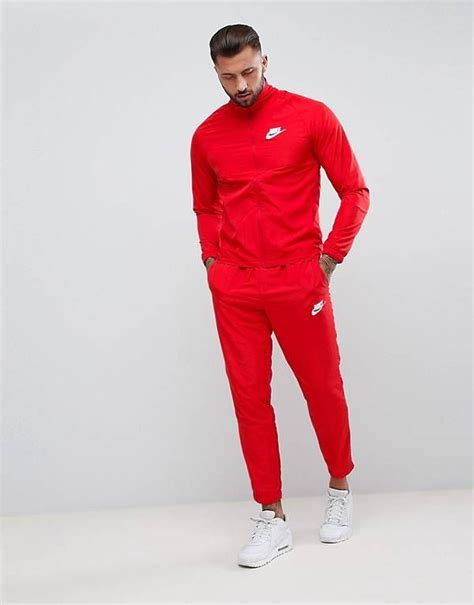 Nike Woven Tracksuit Set In Red 861778-657 | Red tracksuit, Red adidas ...