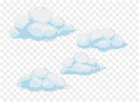 Pixel Art Clouds Background