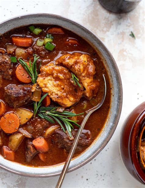 Irish Beef Stew - Irish Stout Beef Stew with Herb Dumplings