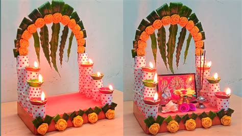 Navratri decoration ideas at home/pooja decoration ideas at home/Diwali ...