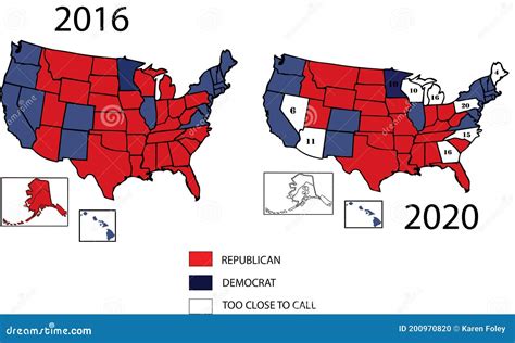 2020 Electoral Map of United States Stock Illustration - Illustration ...