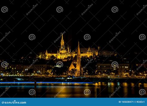 Fisherman`s Bastion and Matthias Church at Night Stock Image - Image of ...