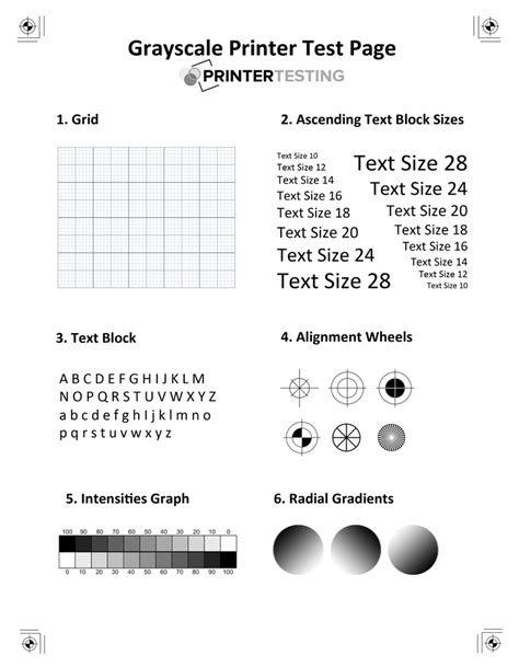 Printer Test Page Grayscale