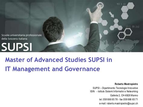 Presentazione Master SUPSI in IT Management e Governance