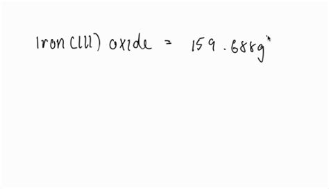 SOLVED:Calculate the molar mass of each of these compounds. (a) Iron ...