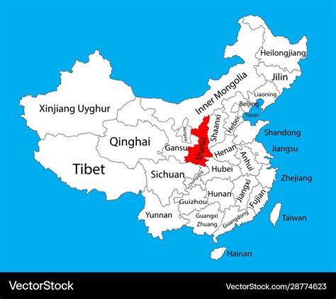 Shanxi province map china map Royalty Free Vector Image