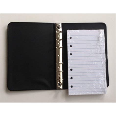 Little Black 6-Ring Binder with 3-1/2" x 6" Pack of 100 Ruled Sheets ...