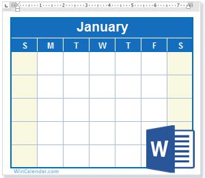 Free 2024 Word Calendar - Blank and Printable Calendar Templates