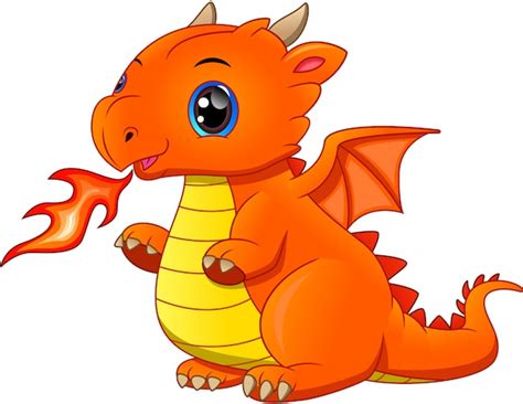 Premium Vector | Cute baby dragon cartoon