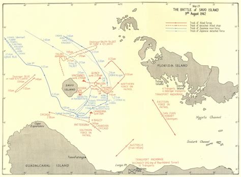 PACIFIC OCEAN. The Battle of Savo Island 9th August 1942 1956 old ...