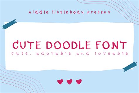 Cute Doodle Font by niddle littlebody · Creative Fabrica