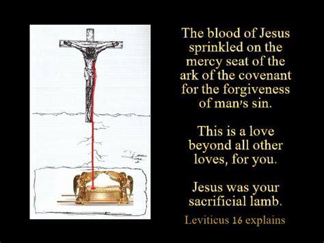 HIS BLOOD HAD TO BE sprinkled on the Mercy Seat. Leviticus 16. Ark of ...