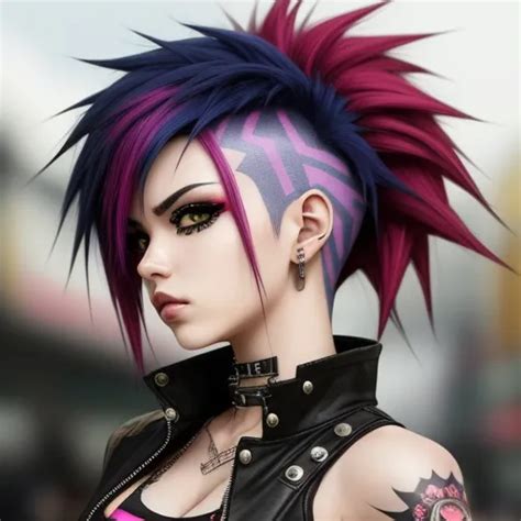 best ai photo: Hot anime girl With punk hair