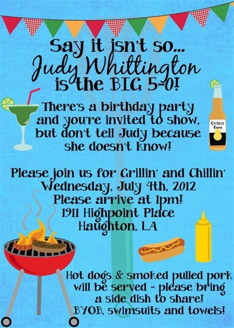 BBQ Invitation 4th of July Memorial Day Birthday Party Couples | Etsy ...