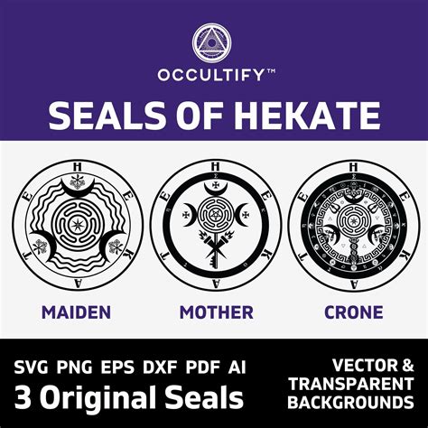 Triple Goddess 3 Seals of Hekate Hecate Digital Clipart - Etsy in 2023 ...