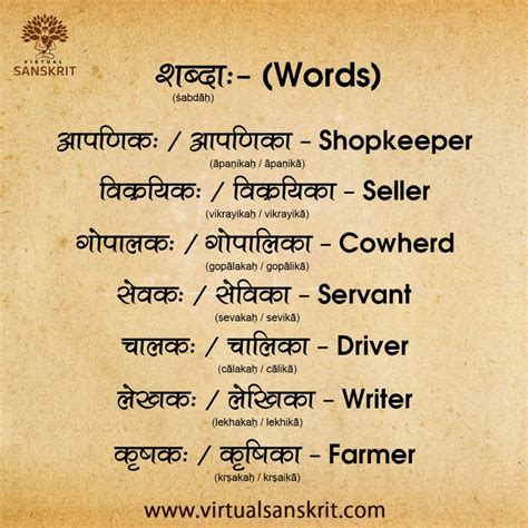 Sanskrit Words