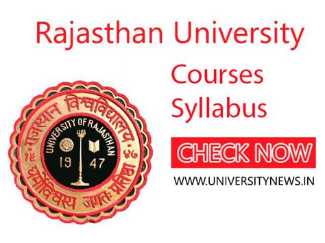 Rajasthan University Courses And Syllabus - Download Here