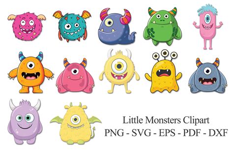 Cute Monster Clipart Monster Birthday Card Baby Monster ...